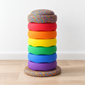Rainbow Eight Piece Stone & Balance Board Set