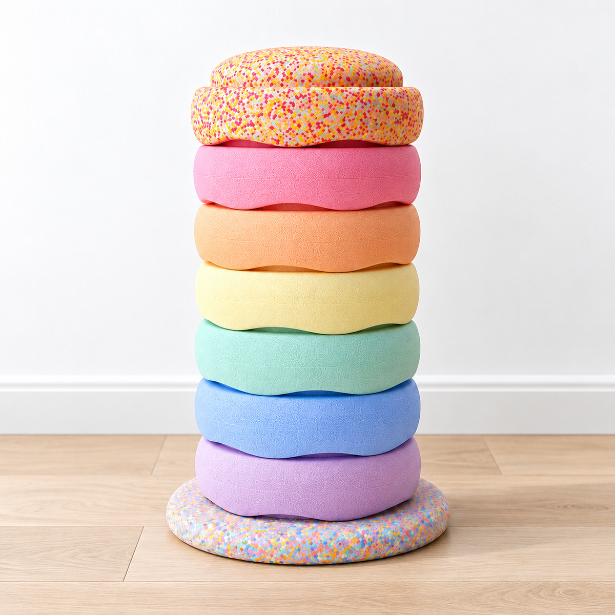 Pastel Eight Piece Stone & Balance Board Set