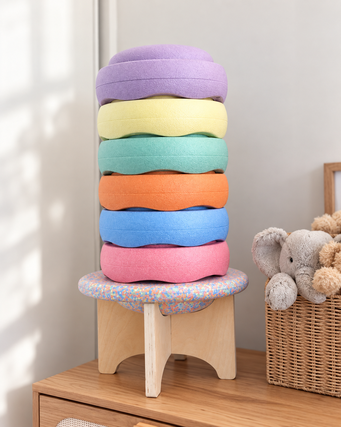 Pastel Balance Stones & Balance Board