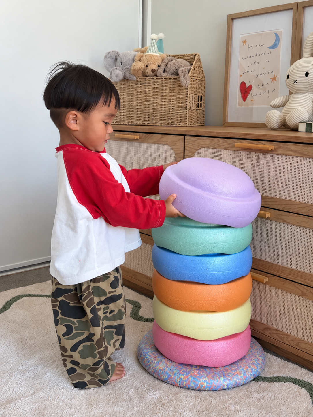 Pastel Balance Stones & Balance Board