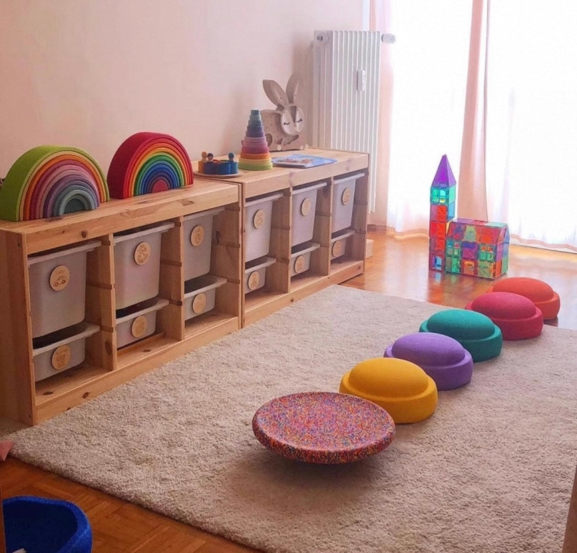 Rainbow Balance Stones & Balance Board