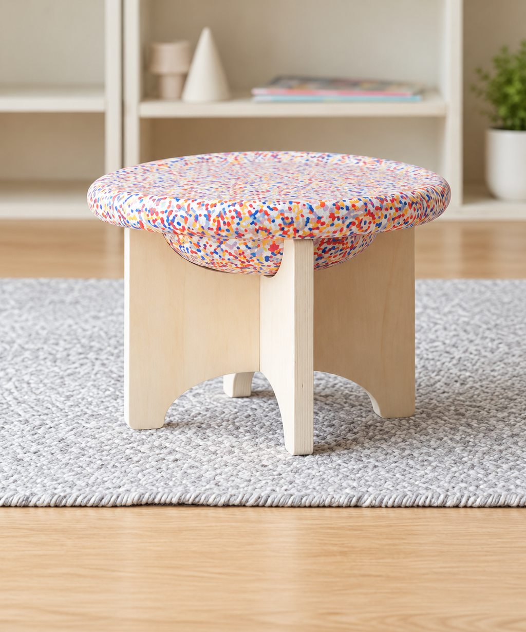 Balance Stones Wooden Stool
