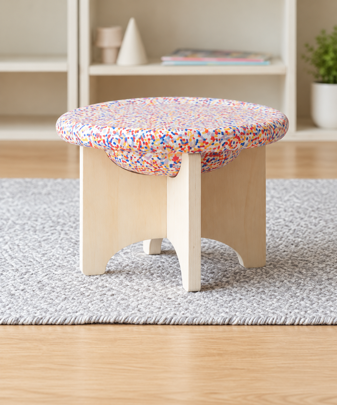Balance Stones Wooden Stool