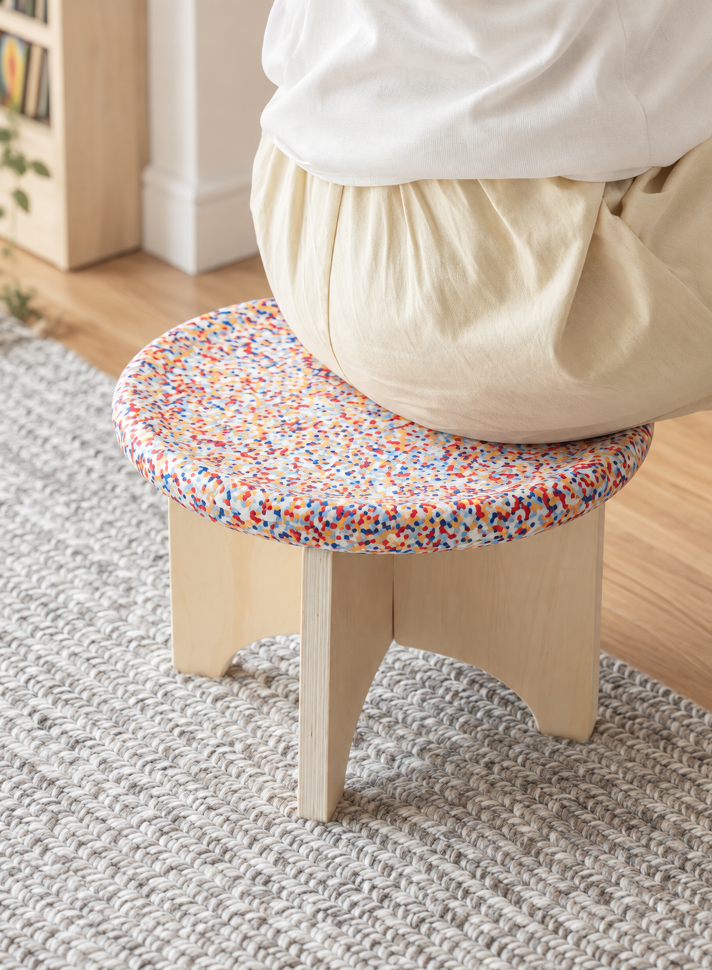 Balance Stones Wooden Stool