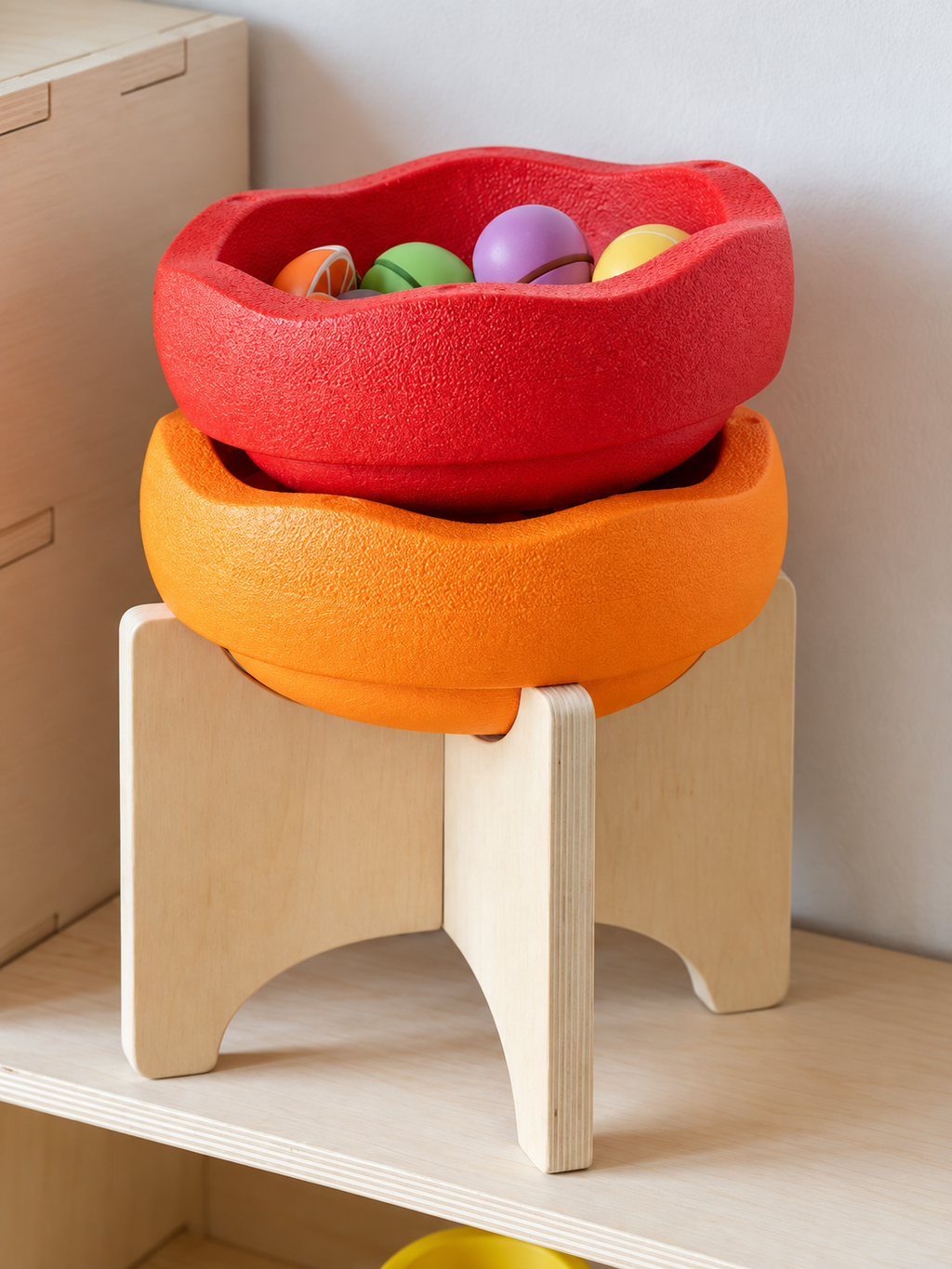 Balance Stones Wooden Stool