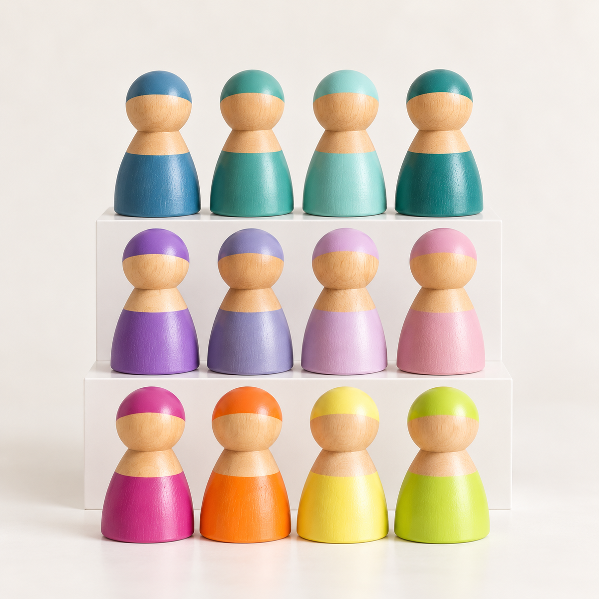 Wooden Peg Figurines (Pastel)