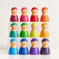 Wooden Peg Figurines (Rainbow)